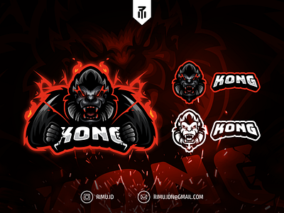 KONG MASCOT LOGO angry branding character design esportlogo flat gaming gaming logo icon illustration logo mascot minimalism vector vector illustration