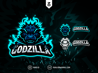 GODZILLA MASCOT LOGO branding character design esport fanart gaming godzilla icon illustration logo monsterverse vector