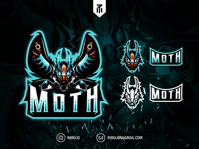 MOTH MASCOT LOGO branding character design esport esports fanart gaming icon illustration logo minimalism monster monsterverse moth vector