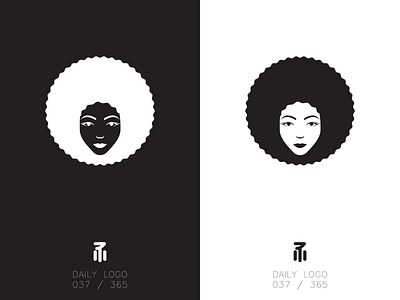 Afrogirl branding design flat human icon logo minimalism vector