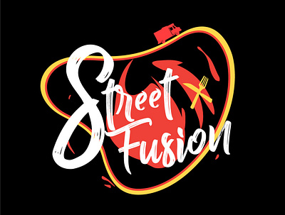 Street Fusion art burger cart graphic design illustration logo street
