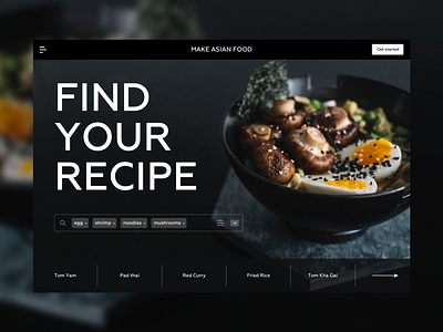 Make Asian Food asia asian asian food concept creativity food homepage landing landing page minimal ui ui concept ux ux designer ux ui design web website website concept