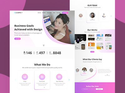 Dagency: An Agency Landing page conceptual project. branding design flat illustration minimal typography ui ux web website