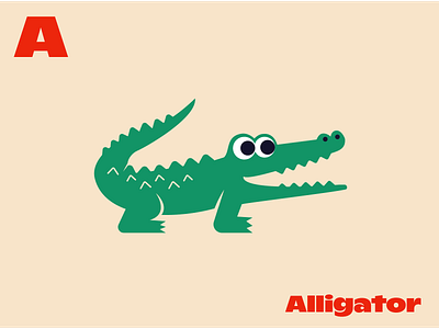 A for Alligator alligator alphabet animal flat illustration kids vector