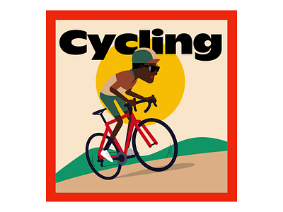 Cycling cycling flat illustration sport vector