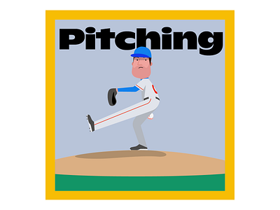 Pitching baseball flat illustration people pitching vector