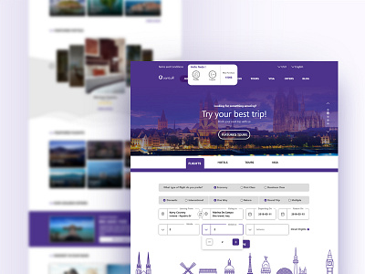 Quantum Site adobe adobe xd flight booking search search results slider tabs travel travel app ui ux website design