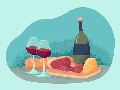 Wine food vector illustration....yami yami)