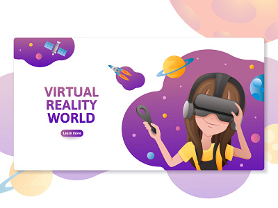 Virtual reality website templates set.