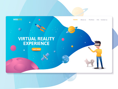 Virtual reality technology landing page website template! animation design art background character design illustration illustrator template ui vector webdesign website website design