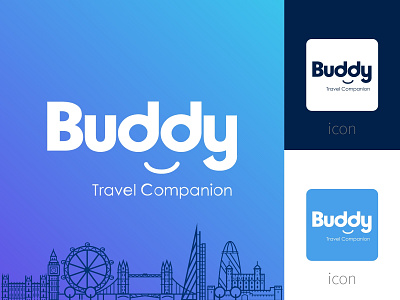 Buddy For Travel Logo buddy icon logodesign shiv87 shivram varangule travel travel guide trip web world tour