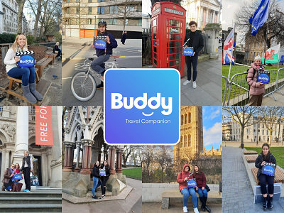 Buddy app promotion app promotion branding buddy illustration logodesign london travel app travel guide trip