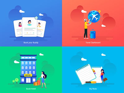 Buddy Travel App Illustrations