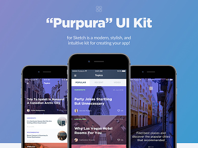 Purpura UI Kit app buy dashboard download dummy ios kit library market sketch travel ui