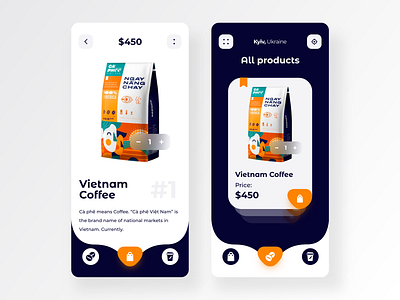 Coffee shop Mobile App  ☕ | product page
