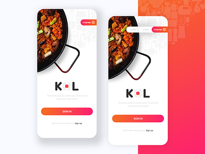 Splash screen (KOL restaurant app version - 1 ) andriod andriod apps app color food icon ios kol minimal mobile mordern product design restaurant simple trend 2019 typography ui ui deisgn ux