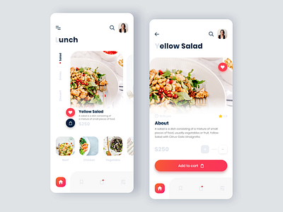 Healthy lunch menu android android app android app design apps clean color food food app ios ios 13 lunch minimal morden product design simple typography ui ux ui design uiux ux