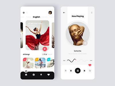 Music player app - Just press the Play Button ♬ android app app clean graphic design interactive ios app minimal mobile mordern music app music player product design simple typography ui ui deisgn ux