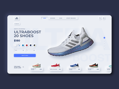 Adidas Product Page - Neumorphism Concept Design