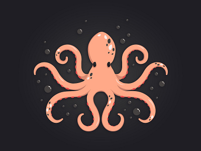 Little octopus animal bubble coral first shot illustraion illustrator octopus spots