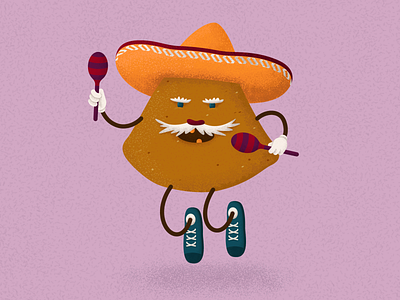 Nachos-muchachos brushes character characterdesign chips funny illustrator maracas mexican music mustache nachos noise old man sombrero texture