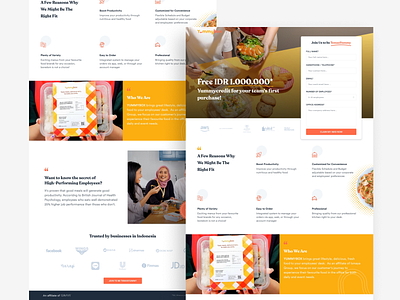 Yummybox Sales - Landing page food form design landing page ui ux design uidesign web design website design