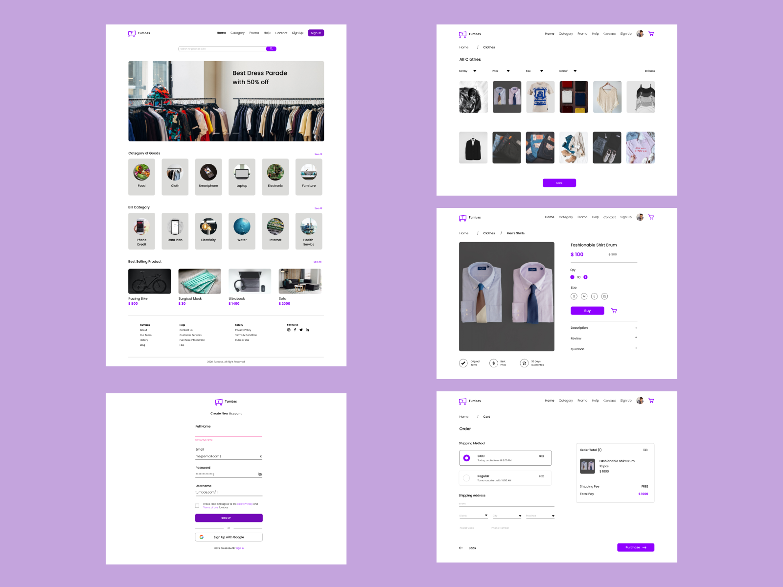 Tumbas - Ecommerce Website Design by Indar Joko on Dribbble