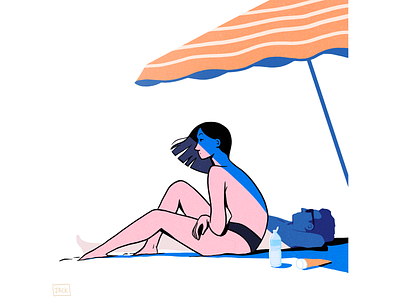 Shade on the sand colour design drawing fashion illustration style