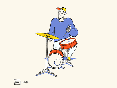 Drumming colour drawing drummer fashion illustration music paris style