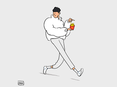 Fries on the move colour design drawing fashion illustration paris style