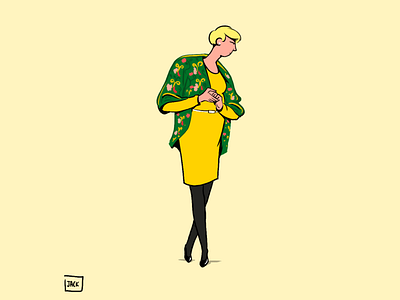 Une dame folle colour design drawing fashion illustration paris style