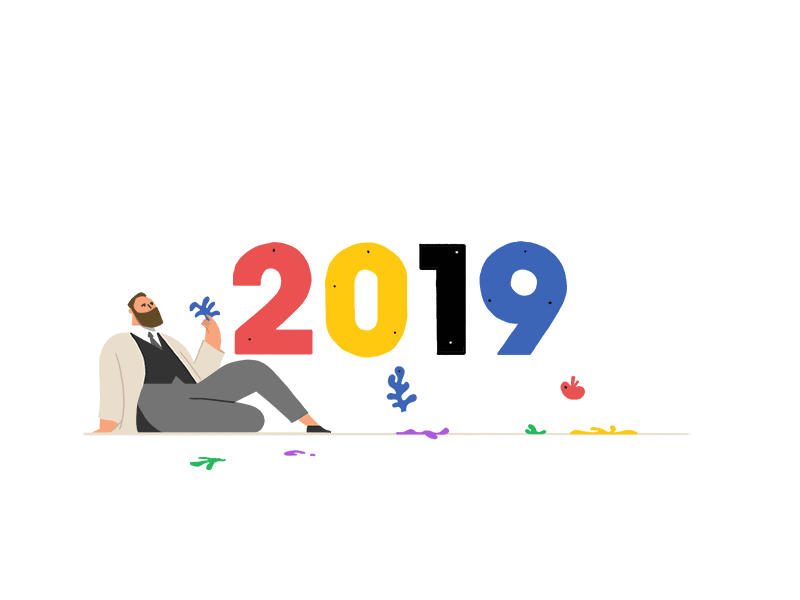 Happy 2019 ... from Matisse art art supplies colour cutpaper design drawing gif illustration paper paris style