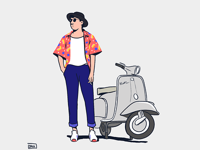 Vespa time colour design drawing fashion illustration paris photography style vespa