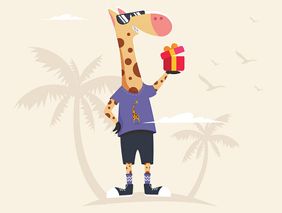 Giraffe Mascot branding clean design flat giraffe illustration logo mascot mascot character vector