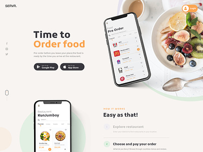 Booking & Delivery App Landing Page booking page branding contactless delivery app design flat homepage design illustration landing page minimal ui ux web website
