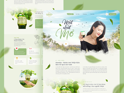 Lady Wine Landing Page apricot branding clean design flat green healthy drink homepage homepage design illustration landing page minimal nature illustration plum ui ux web website wine wine bottle