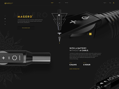 Blackgold Tattoo Machine Homepage app branding design illustration ui ux web website