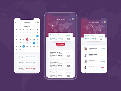 Crew Tracking App app branding clean design flat flight app minimal mobile tracking app travel app ui ux web
