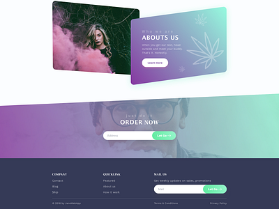 Cannabis Homepage about us page branding call to action clean design flat homepage homepage design illustration minimal order fulfillment ui ux web website