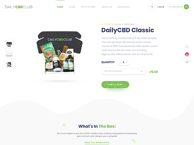 CBD Product Page branding design e shop flat homepage illustration minimal product page ui ux vector web website