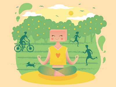 Meditation Illustration 2d art animation branding design flat icon illustration minimal ui ux vector web website