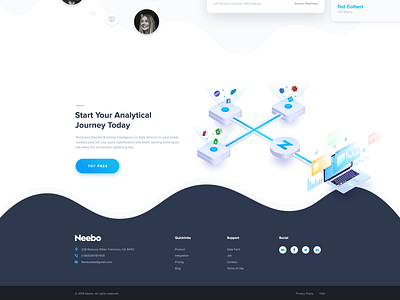 Footer Data Analytics Agency Website 2d art about us page branding clean design flat footer design homepage homepage design icon illustration logo minimal ui ux vector web website
