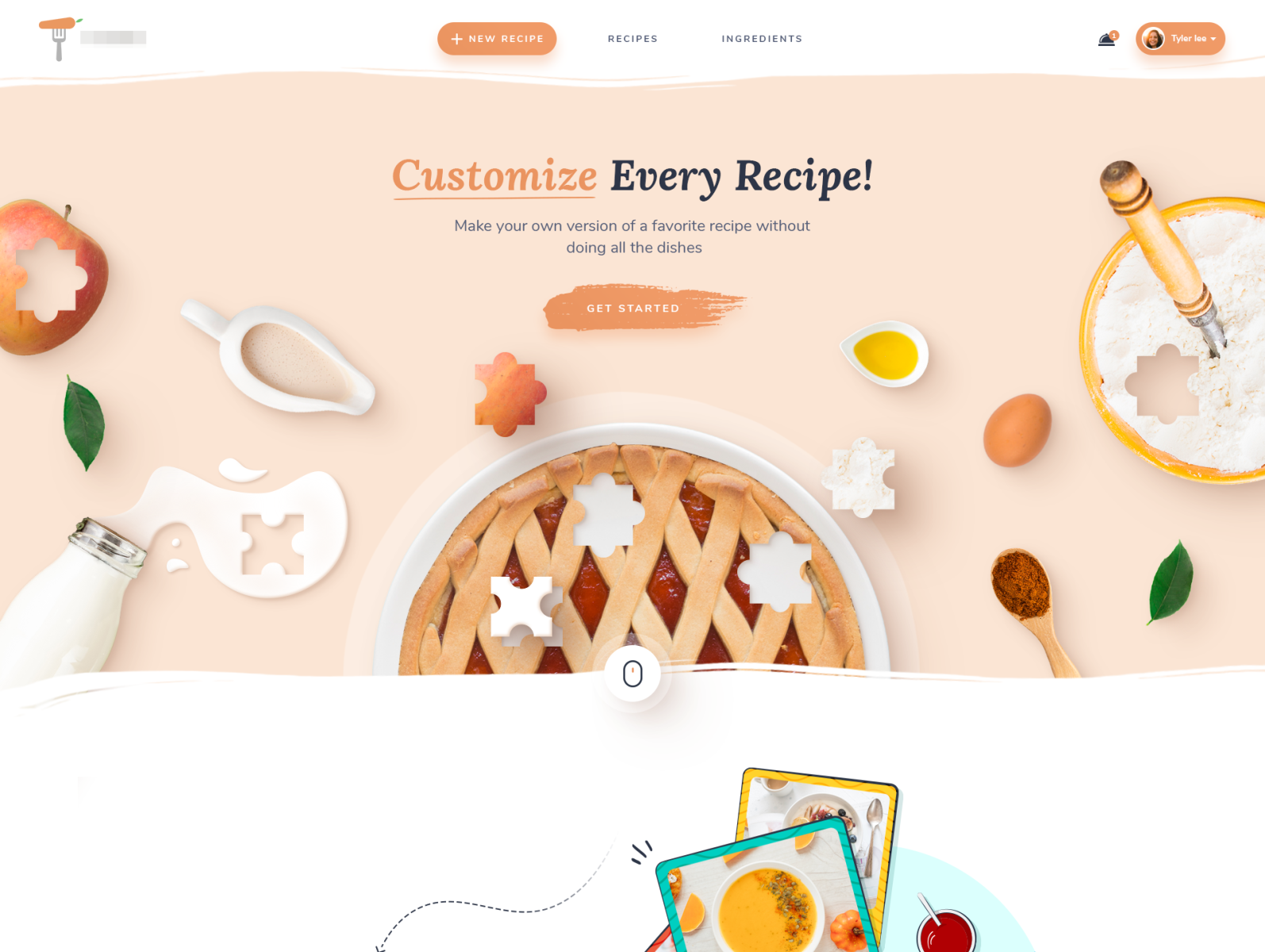 Cooking website homepage by Khanh Pham on Dribbble
