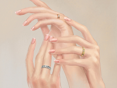 Jewelry hands art hand hand drawn illustration jewelry lady ring