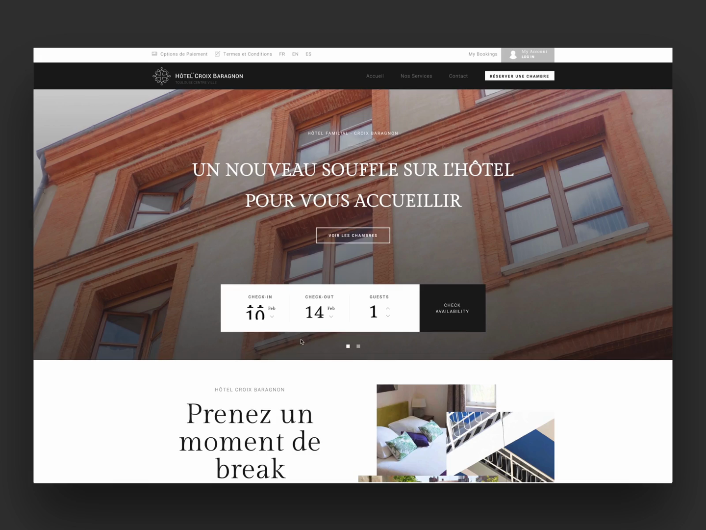 Croix Baragnon Hotel's website by Paul Aballea for Studio DOT on Dribbble