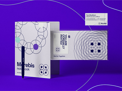 Morebis Notebook, invitation, Business Card, Pen