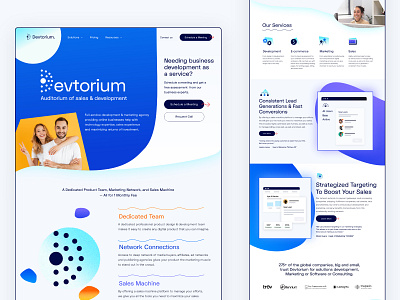 Devtorium Main & About Pages Design