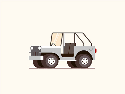 The Minimal Jeep design digitalart flatcolor graphicdesign illustration jeep minimal safari vehicle