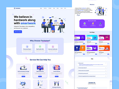 TechAtom Pvt Ltd landing page UI design