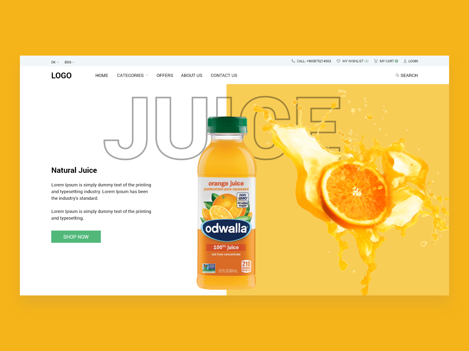 Fresh Juice Website Design by Israa Adel on Dribbble